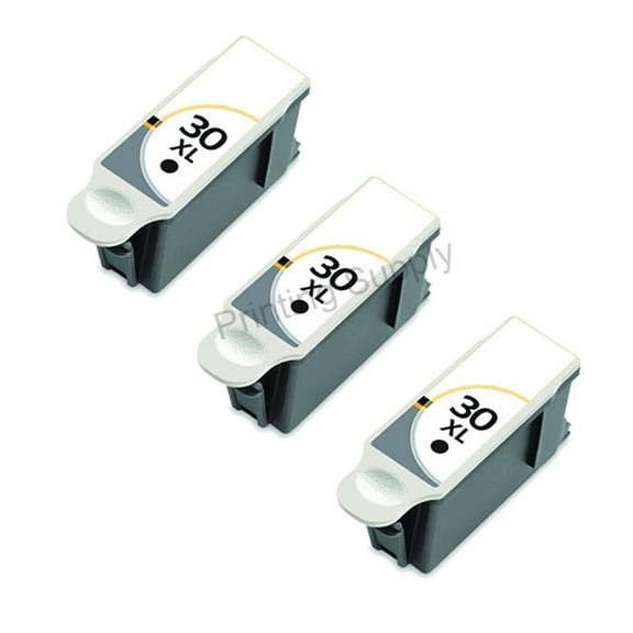 3PK High-Yield Black Ink for Kodak 30XL - Fits ESP 3.2 C310 C315 2150 2170 Hero 3.1 4.2