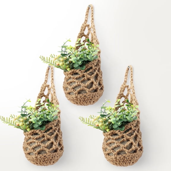 3PK  Macrame Plant Hanger (for 4inch Pots), Cotton Plant Hangers for Inside | Wall Planters for Indoor Plants, Hanging Planter (3PK)