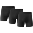 thumbnail image 1 of 3PK Mens Cotton Boxer Briefs Tagless Comfort Flex Underwear With Opening Fly, 1 of 9