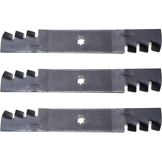 3PK Mulching Lawn Mower Blades Replacement for John Deere 48" D140 D150