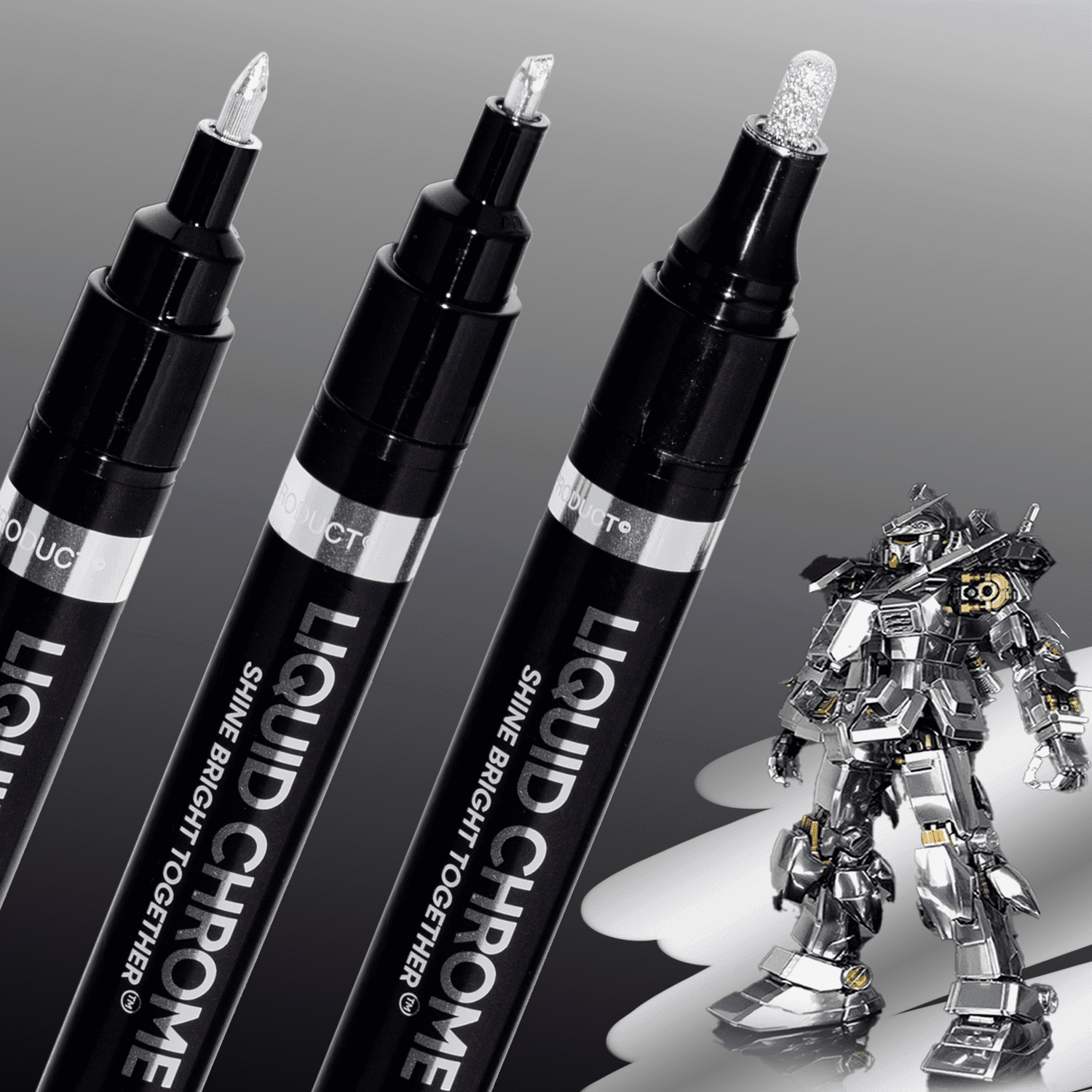 COORIART 3PK Mirror Chrome Markers for Smooth Surfaces - DIY Art