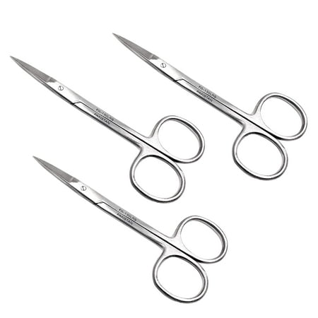 3PK Premium Iris Micro Dissecting Lab Sharp Scissors, 4.5" (11.43cm) Fine Point Straight, Stainless Steel