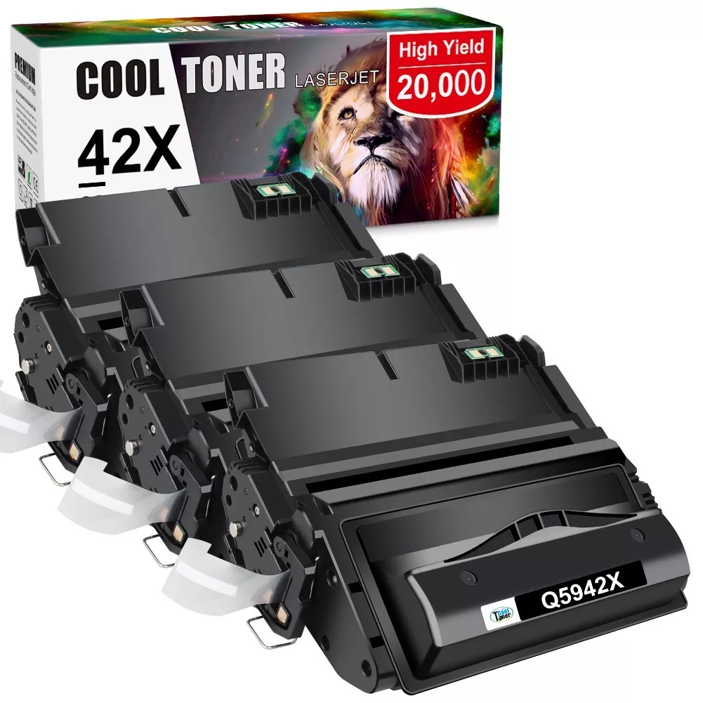 2 Pack 42X Q5942XD Black Toner Cartridge Compatible Q5942XD