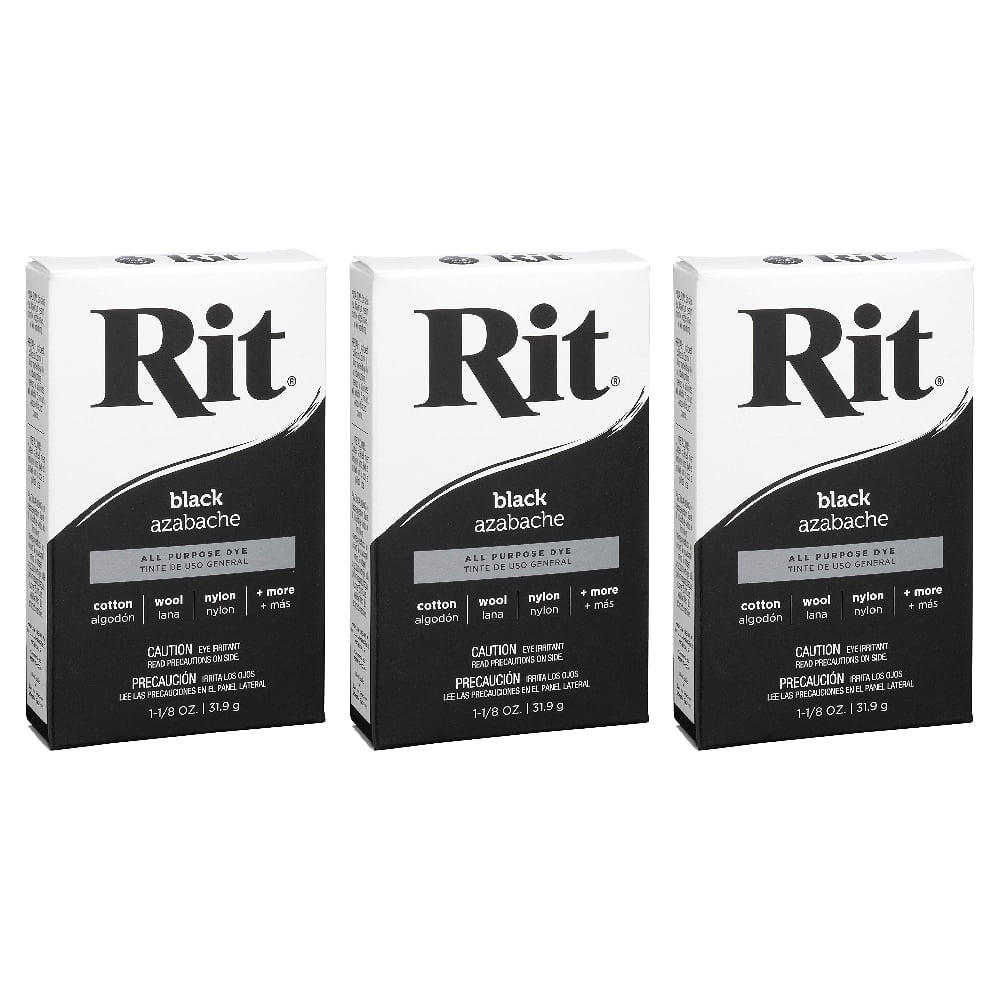 Rit 3-Pack Black Powder Dye, 1 1/8 oz each, for Multiple Purposes on ...