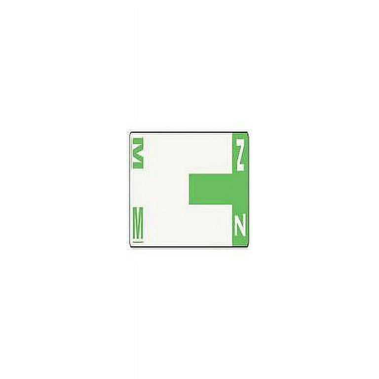 AlphaZ Color-Coded First Letter Combo Alpha Labels, M/Z, 1.16 x 3.63, Light Green/White, 5/Sheet, 20 Sheets/Pack AlphaZ Color-Coded First Letter Combo Alpha Labels, M/Z, 1.16 x 3.63, Light Green/White, 5/Sheet, 20 Sheets/Pack