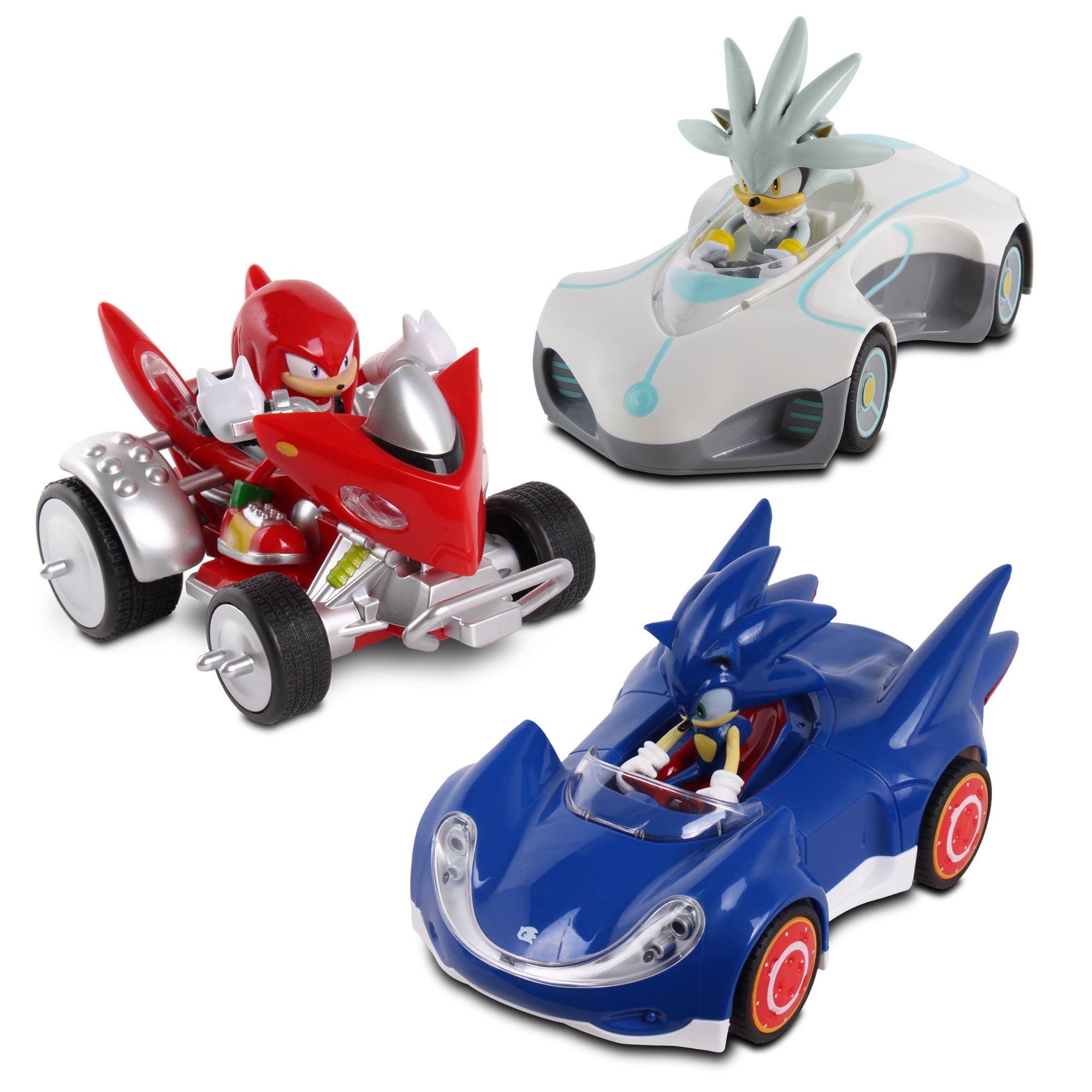 3PK Sonic, Knuckles & Silver Pull Back - Walmart.com