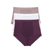 Warners  Blissful Benefits Womens Tummy-Smoothing Comfort High Waist Microfiber 3-Pack Brief S-3XL