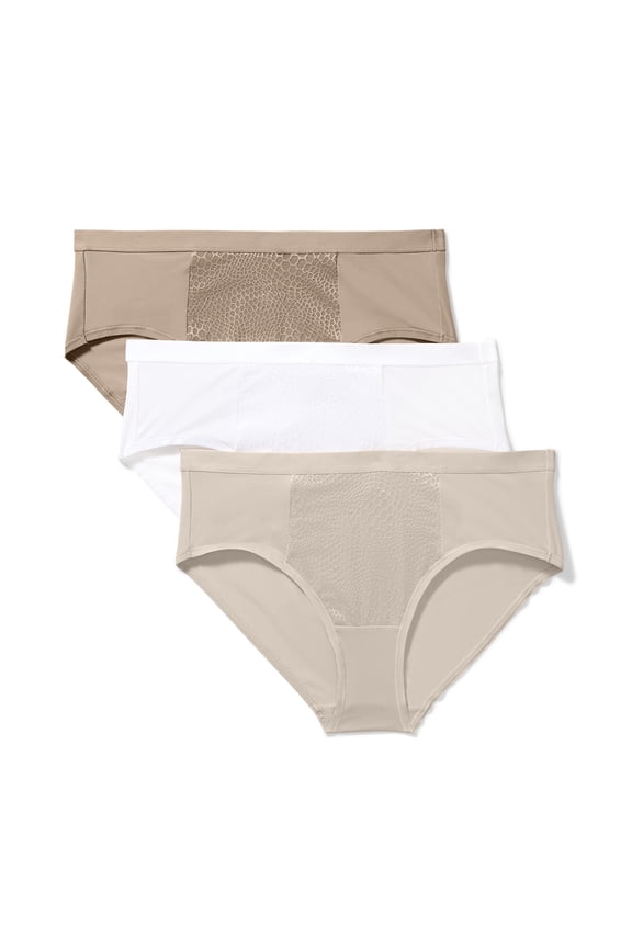 Warners® Blissful Benefits Women's Tummy-Smoothing Mid-Waist Microfiber 3-Pack Hipster S-3XL