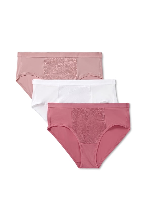 Warners® Blissful Benefits Women's Tummy-Smoothing Mid-Waist Microfiber 3-Pack Hipster S-3XL