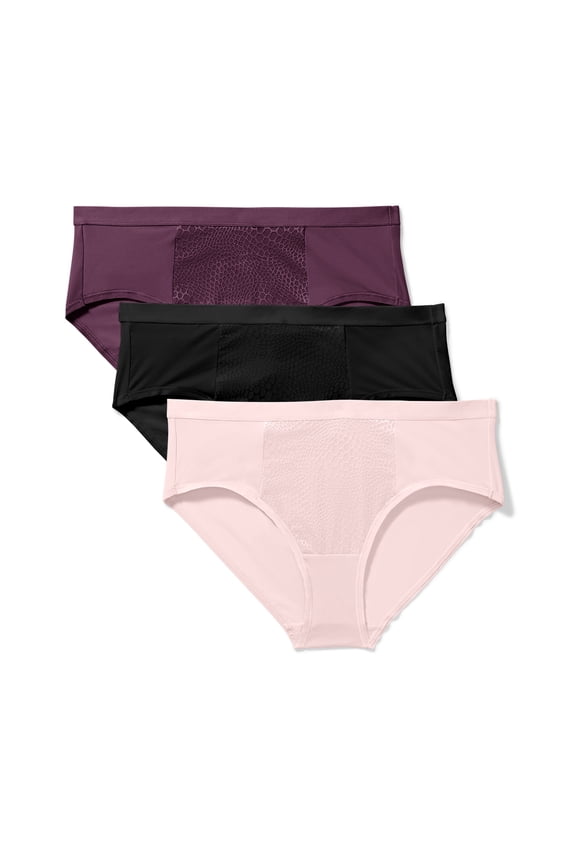 Warners® Blissful Benefits Women's Tummy-Smoothing Mid-Waist Microfiber 3-Pack Hipster S-3XL