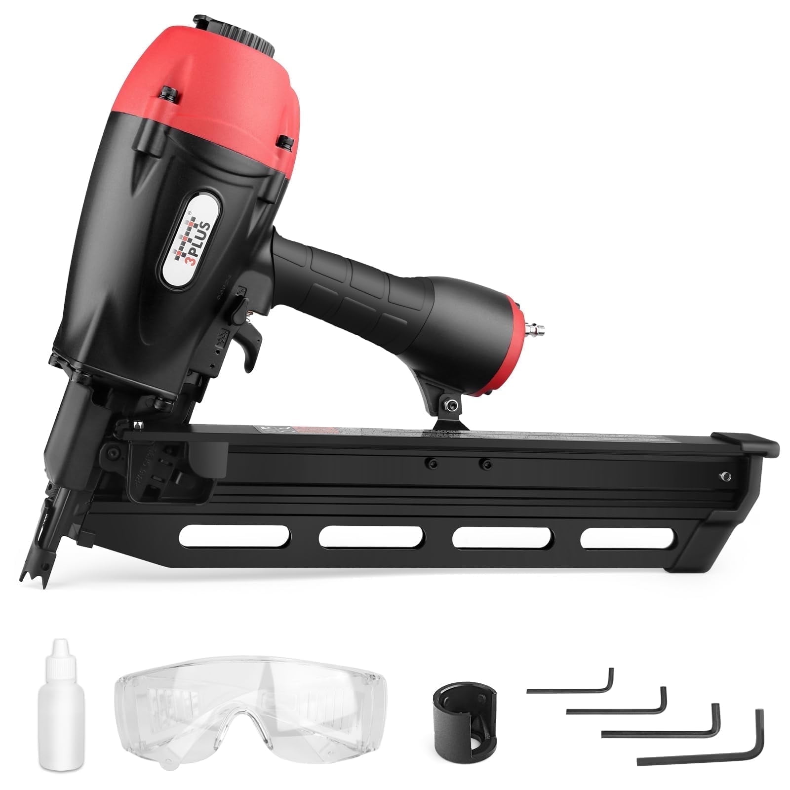 3PLUS H2190SP Pneumatic Framing Nail Gun with 21 Degree Full Round Head