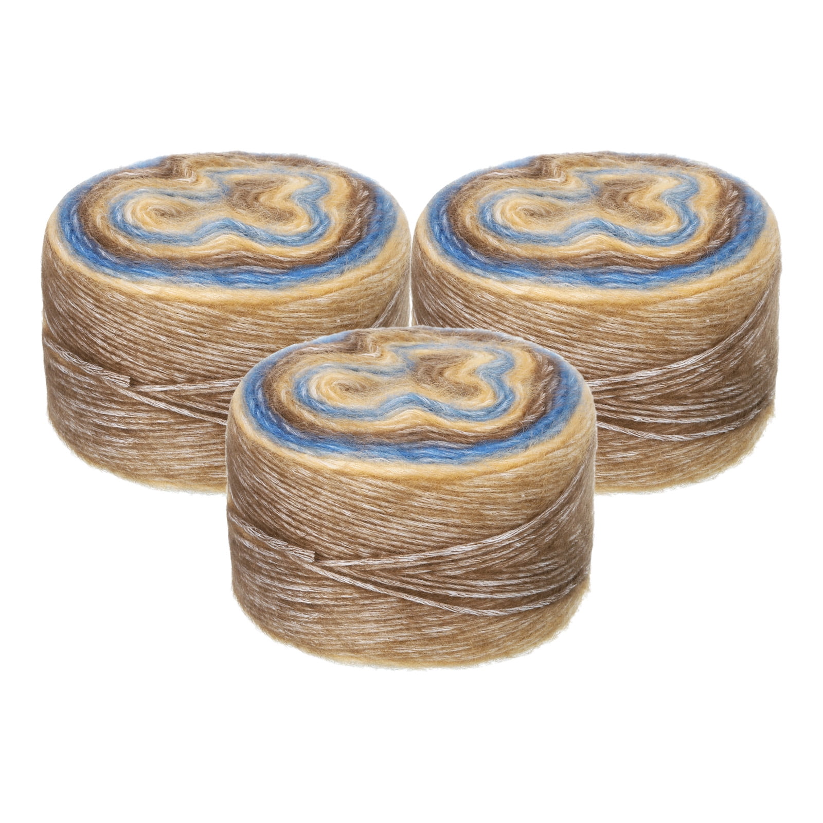 3Pack 100g Gradient Cake Cotton Yarns Soft Rainbow Yarn Mixed Grey (300g)