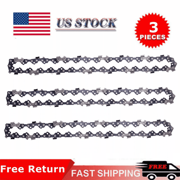 3Pack 14 Inch Chainsaw Chain 52 Drive Links, .050" Gauge, 3/8" LP pitch, Replacement Chainsaw Chains Low-Kickback Fits  LYNXX 63287, 64715