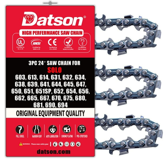 3Pack 24 Inch Chainsaw Chain .050" Gauge, 3/8" Pitch, 84 Drive Links, 24 Inch Replacement Chains Fit for SOLO 654, 656, 662, 665, 667, 670, 675, 680, 681, 690, 694 and More