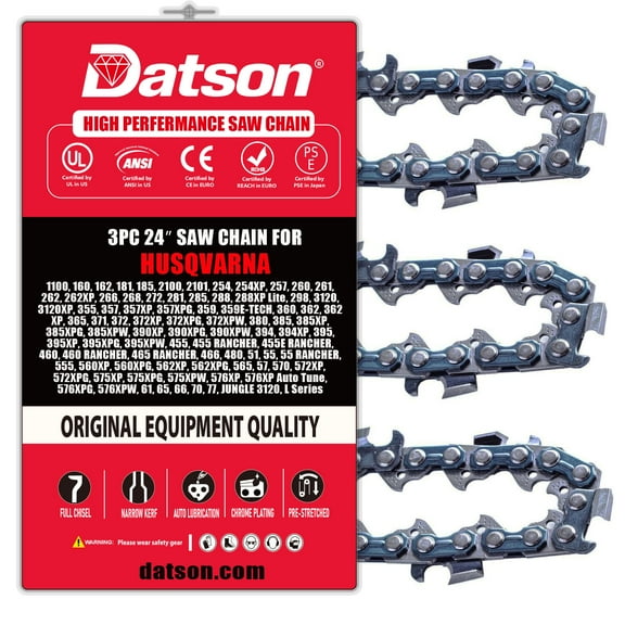 3Pack 24 Inch Chainsaw Chain .050" Gauge, 3/8" Pitch, 84 Drive Links,Replacement OEM Part Numbers:ForHusqvarna591119484, 585550084, 529475084, H46-84, H47-84;