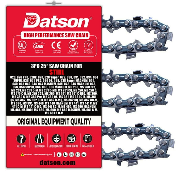 3Pack 25 Inch Chainsaw Chain .050" Gauge, 3/8" Pitch, 84 Drive Links, 25 Inch Replacement Chains Fit for STIHL 036 PRO, 036 QS, 038, 038 Super MAGNUM, 039, 040, 041, 042, 044, 044 MAGNUM, More