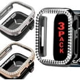 thumbnail image 1 of 3Pack or 2Pack  for Apple Watch Screen Protector Case Series 10 46mm Accessories, iWatch Hard PC Diamond Bumper Case Built-in Tempered Glass Film, Protective Bling Face Cover for Women, 46 mm, 1 of 16