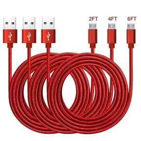 3Pack [2ft/4ft/6ft] Micro USB Cable, Roficord Android Charger Cable Nylon Braided USB A to Micro USB Fast Charging Cord