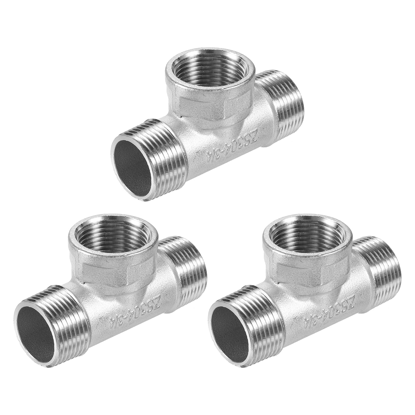 304 Stainless Steel 1" Tee Male NPT Fitting - 3 Way T Shape For Plumbing & Industrial Use