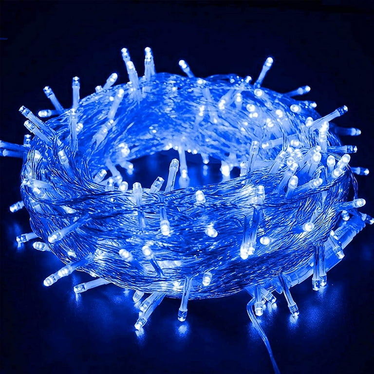3Pack 33ft 100 LED String Lights Plug in Christmas Glint Lights with 8 Lighting Modes for Home Party Wedding Garden Xmas Tree Decor Blue