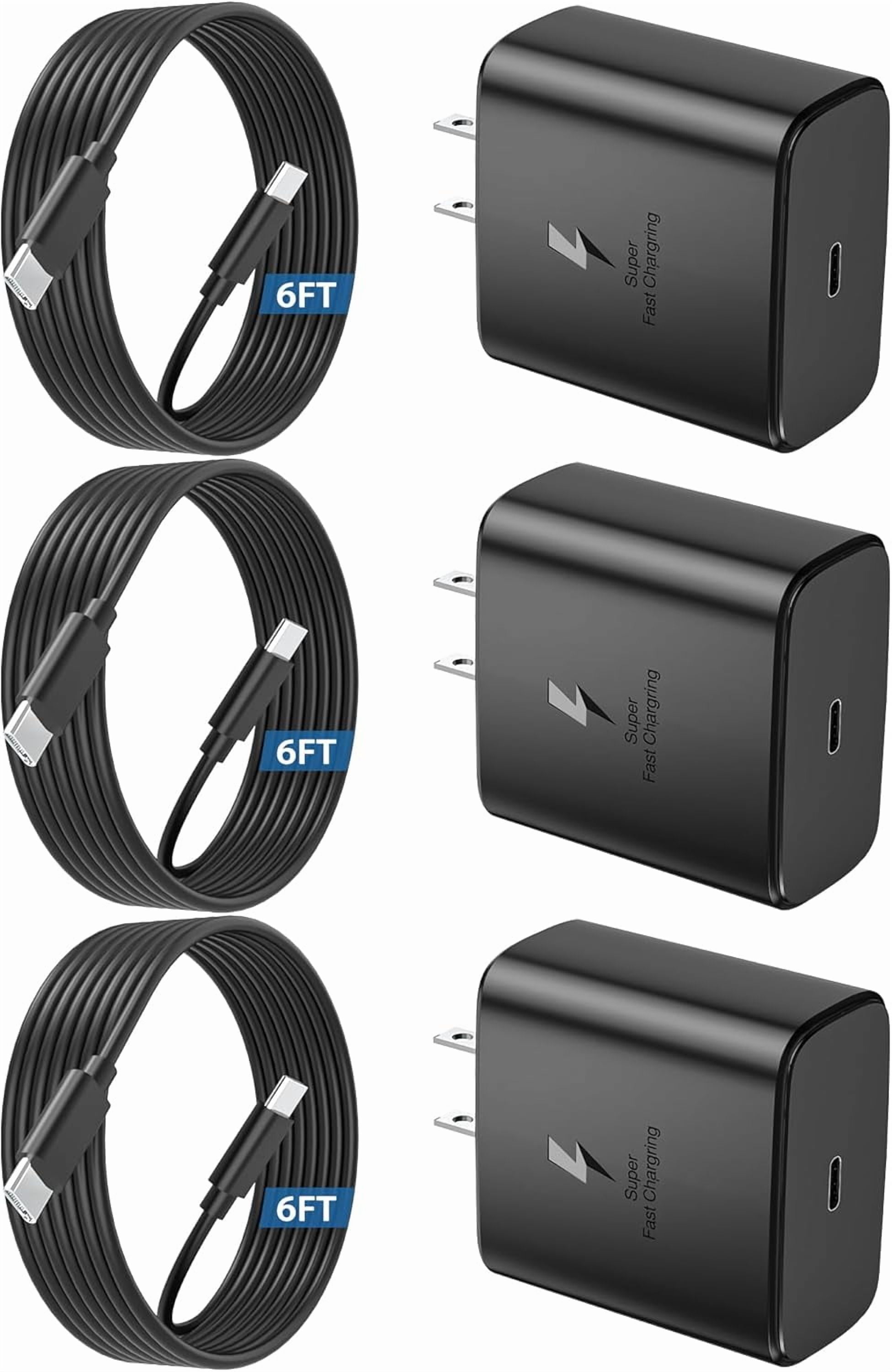 [3Pack] 45W Super Fast Charger USB C Replacement for Samsung phone Charger 45 Watt USB-C Charger,type c chargers fast charging for Galaxy S25 Ultra/S25/S24 Ultra/S24/S23/S22 Ultra,Tab S7/S8,6ft Cable
