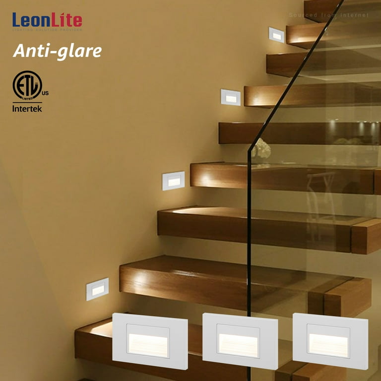 3Pack 5W Dimmable LED Step Lights 120V Indoor Outdoor Deck Light