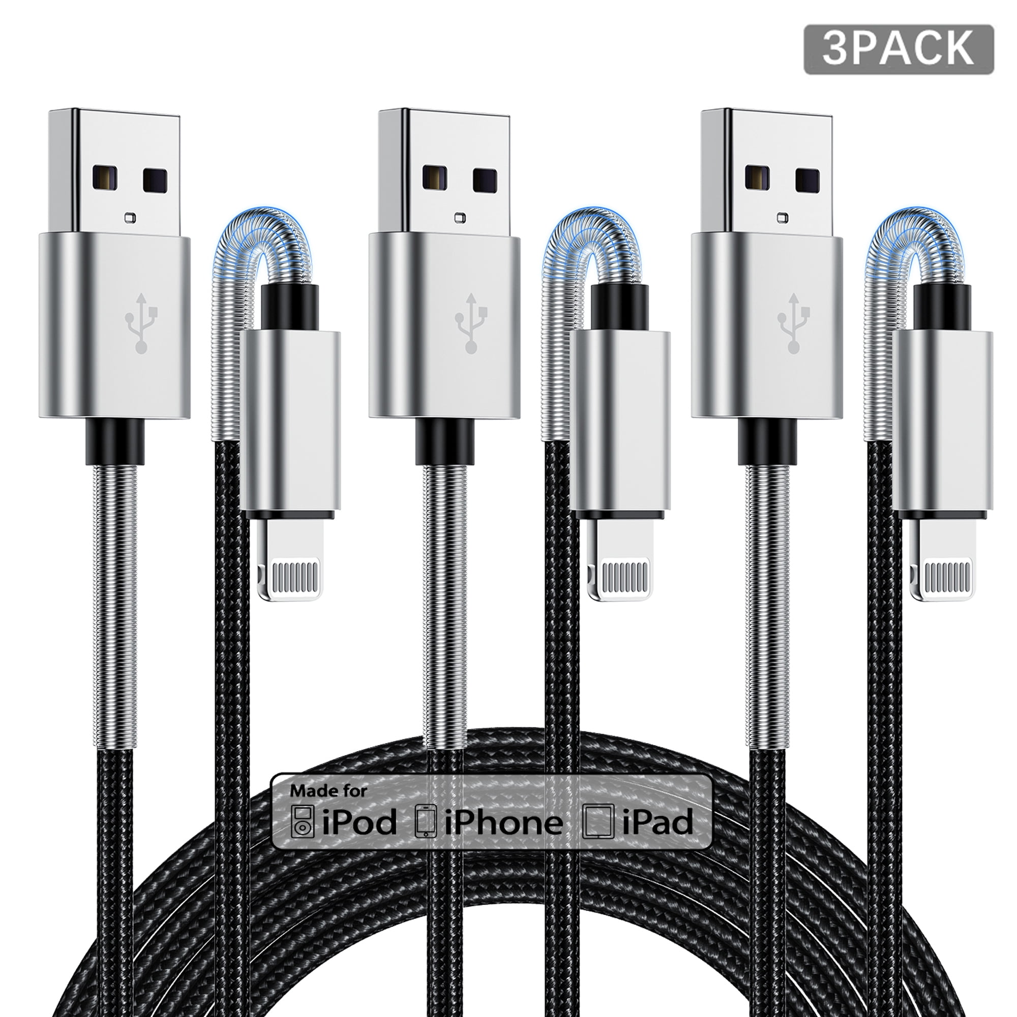 3Pack 6.6ft iPhone Charger Cable, [ Apple MFi Certified ] Long Lightning  Cable 6.6 foot, High Fast 6.6 feet iPhone Charging Cord for Apple iPhone  14/14 Pro Max/13 Mini/12/11/XS/XR/8/7/6s/5s iPad Case 