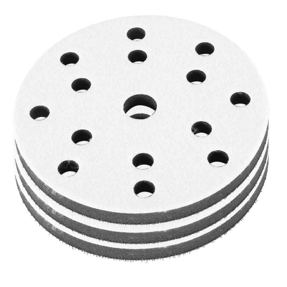 3pack 6In 15holes Sponge Interface Pad Hook&Loop Sanding Disc Sander
