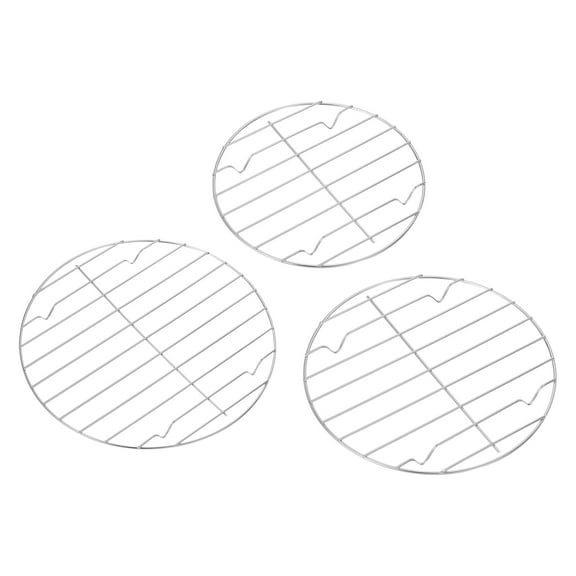 3Pack 7-7/8",8-11/16",11" Round Cooling Rack, Roasting Steaming Cooling Rack