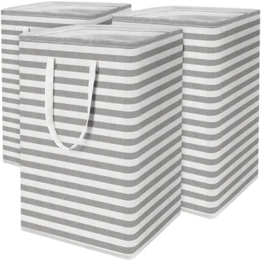 3Pack 75L Freestanding Laundry Hamper, Collapsible Laundry Basket Hamper with Handles,Gray
