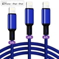 thumbnail image 1 of Cshidworld 3Pack [Apple MFi Certified] Lightning Charger Cables (3/6/6ft), Nylon Fast Charging Cord Compatible with iPhone 13/13 pro/12/11/11 Pro/X/Xs Max/XR/ iPad Air 2 /Mini Airpods,Blue, 1 of 7
