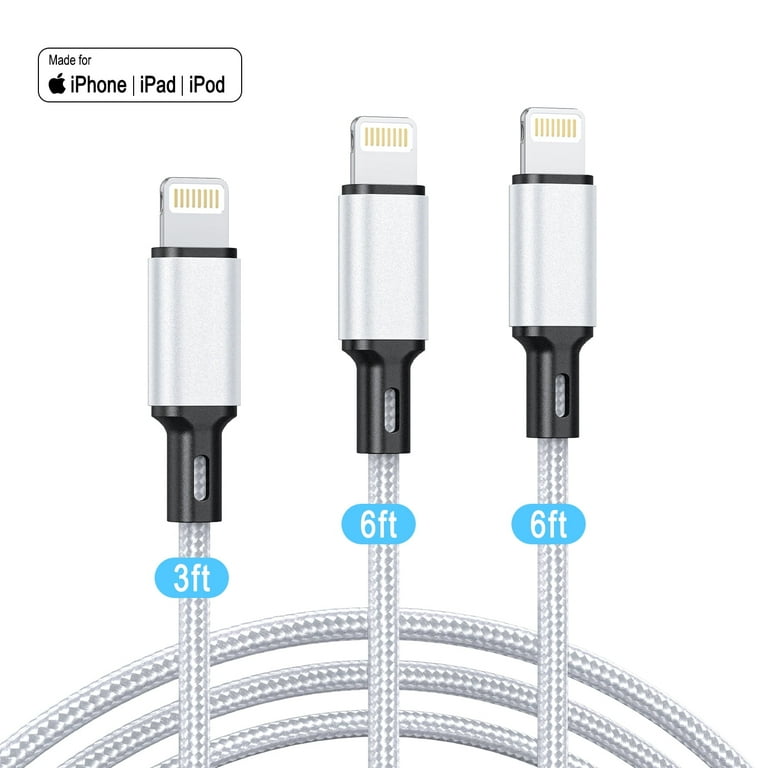 Cshidworld 3Pack Nylon Lightning Charging Cords,