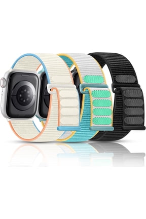 3Pack Band Compatible for Apple Watch Band 38mm 40mm 41mm 42mm 44mm 45mm 49mm Women Men,Breathable Braided Woven Fabric Nylon Sport Loop Replacement Strap for iwatch SE Ultra Series 9 8 7 6 5 4 3 2 1