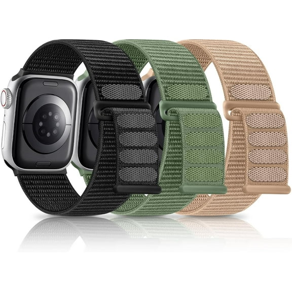 3Pack Band Compatible for Apple Watch Band 38mm 40mm 41mm 42mm 44mm 45mm 49mm Women Men,Breathable Braided Woven Fabric Nylon Sport Loop Replacement Strap for iwatch SE Ultra Series 9 8 7 6 5 4 3 2 1