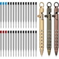 thumbnail image 1 of 3Pack Bolt Action Pen Set, Hexagonal Solid Brass Pocket Pen with 30 Ballpoint Refills A, 1 of 7