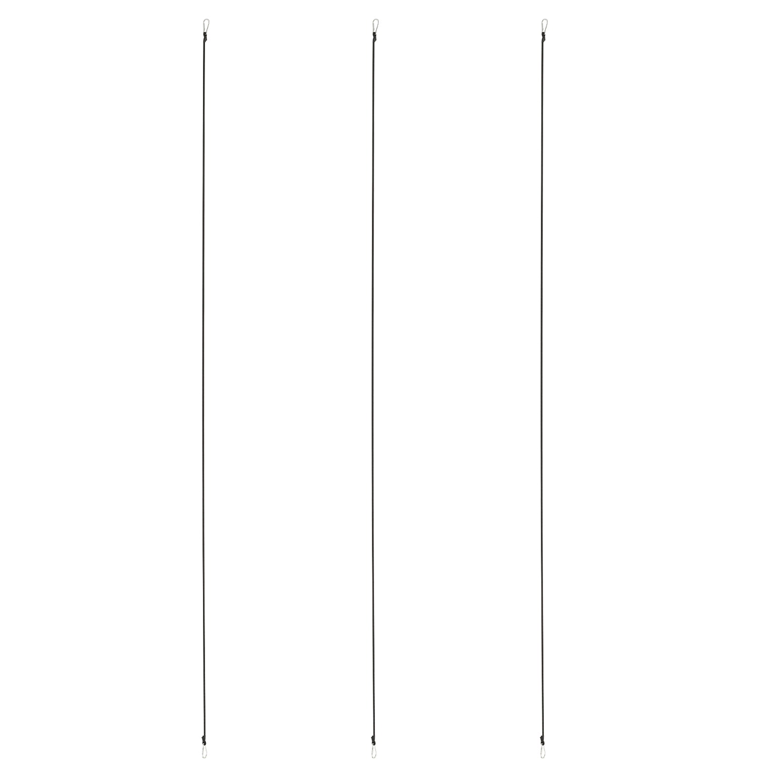 3Pack Bungee Cords with Hooks, 157.5" Heavy Duty Rubber Bungee Straps Outdoor Elastic Ropes for Securing Bike Tarps Luggage Tents, Black