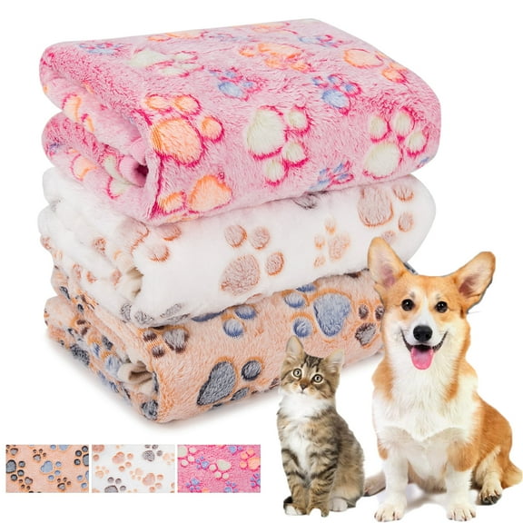 3Pack Cat and Dog Blanket - Soft & Warm Fleece Flannel Pet Blanket, Great Pet Throw for Puppy, Small Dog, Medium Dog & Large Dog