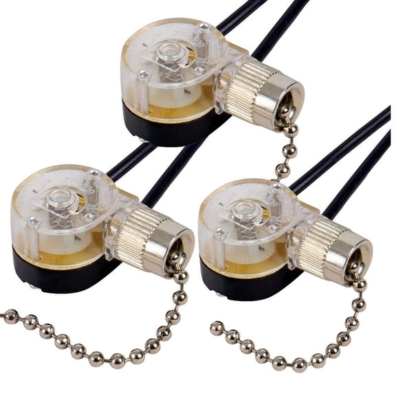 3Pack Ceiling Fan Light Switch ZE-109 Pull Chain Replacement ()