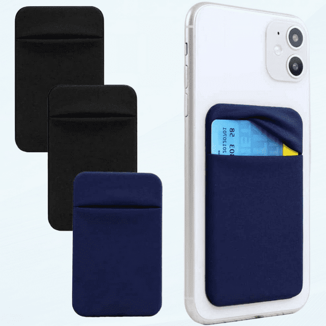 3Pack Cell Phone Card Holder Pocket for Back of Phone,Stretchy Lycra