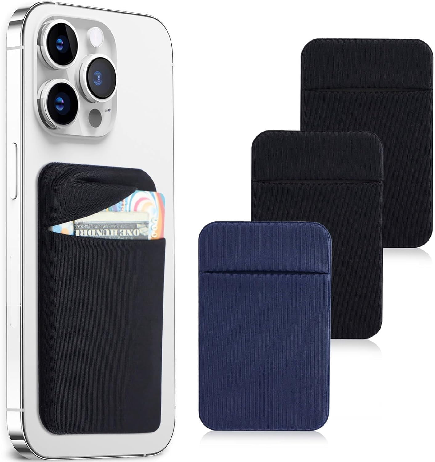 adhesive credit card sleeve Silicone Credit Card Holder Pocket Sticker Adhesive Pouch Case For Cell  Phone