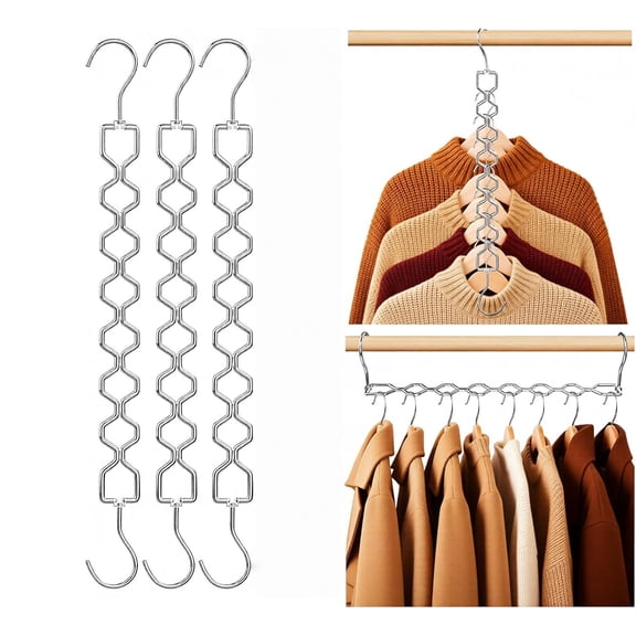 3Pack Closet Hooks Ideal for Hanging Clothes and Home Organization