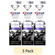 3Pack Crest 3D White Whitening Therapy Charcoal Deep Clean Invigorating Mint Toothpaste, 4.6 oz