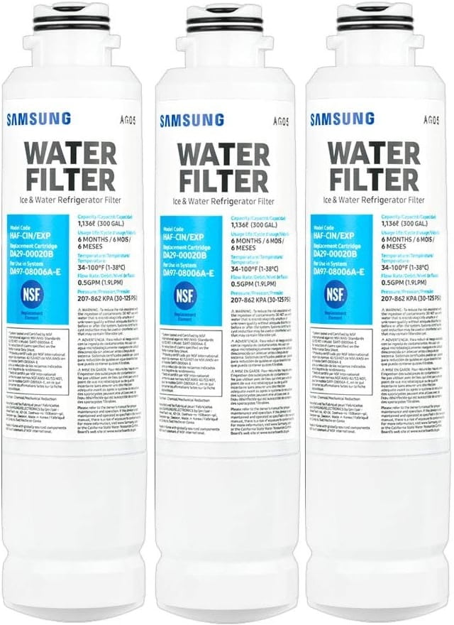 3Pack DA2900020B HAFCIN/EXP Refrigerator Water Filter, Compatible