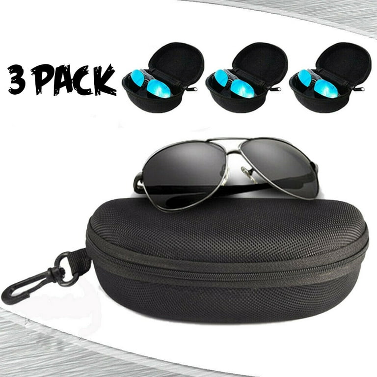 3Pack] Eyeglass Sunglasses Cases, IC ICLOVER Unisex Durable Protective  Holder for Large Glasses-Eyeglasses Case with Zipper, Clip for Men &  Women(6.5”x2.9”x2.5) 