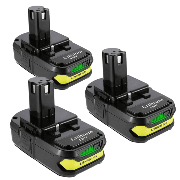 DASNITE 3Pack FOR Ryobi 130429054 Battery 18V 3000mAh Li-ion Black P102