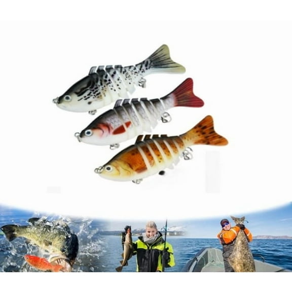 3Pack Fishing Gear - Bionic Swimming Bait, Bionic Swimming Bait, Robotic Fishing Lures for Freshwater, 3D Bionic Swimming Lure Swims Just Like A Real Injured Bait Fish