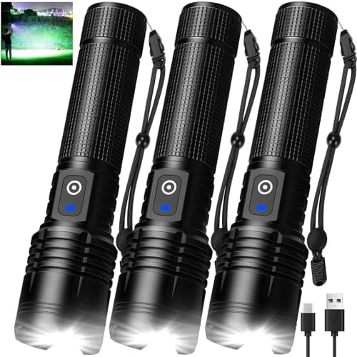 3Pack Flashlights High Lumens Rechargeable, 99000 Lumens Super Bright Led Flashlight with 5 Modes & Waterproof, Powerful Handheld Flashlights for Home Camping Emergencies$$Tools & Hardware Other