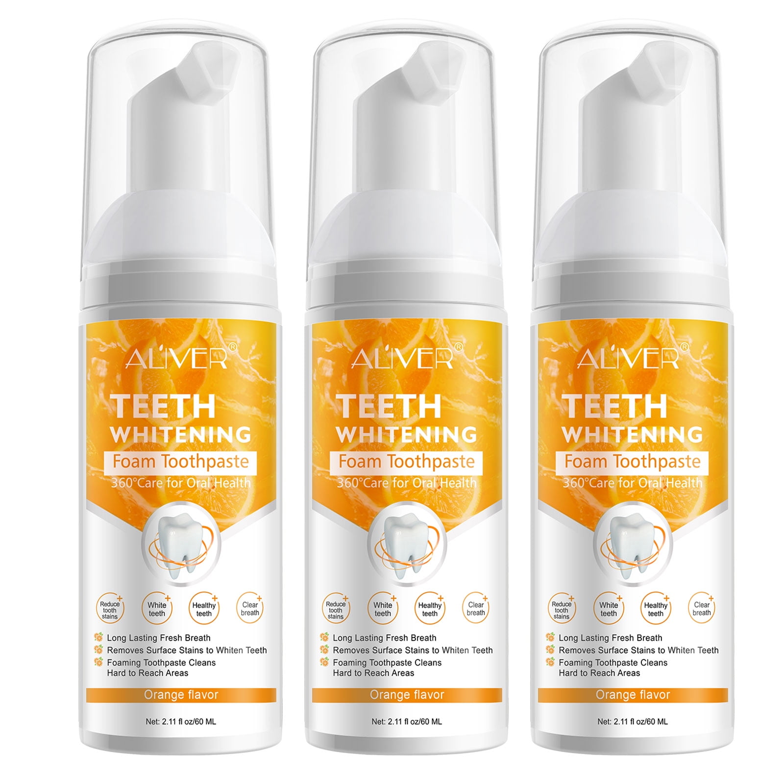 3Pack Foaming Mousse Toothpaste for Adults Cleaning