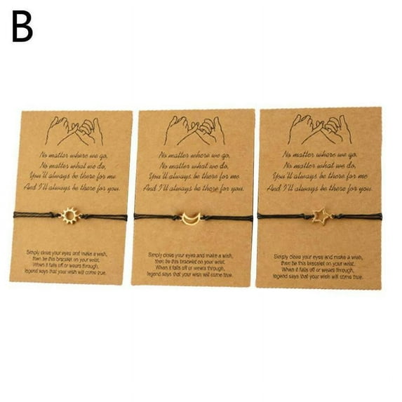 3Pack Forever Friend Wish Bracelet Friendship Present Wristband G5A0 G6Q6