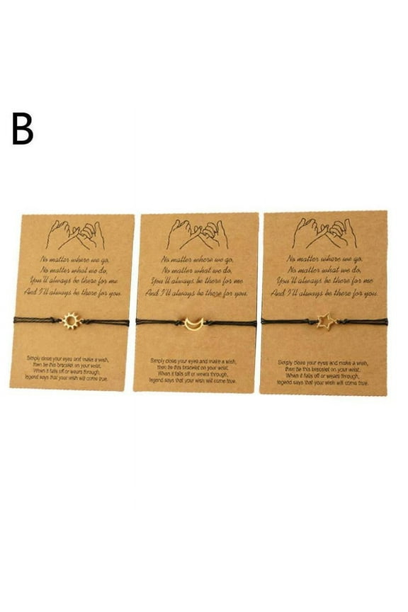 3Pack Forever Friend Wish Bracelet Friendship Present Wristband G5A0 G6Q6